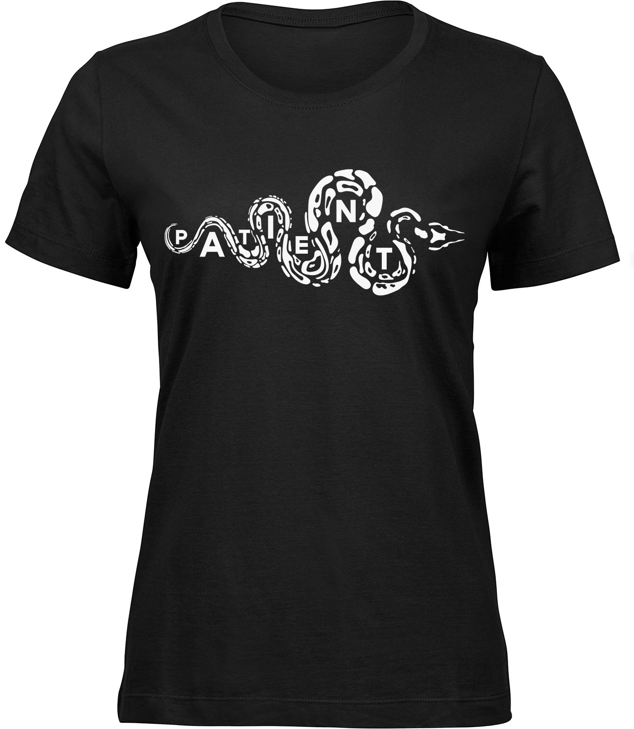 A-331 wb Frauen Schwarz T-shirt PATIENT