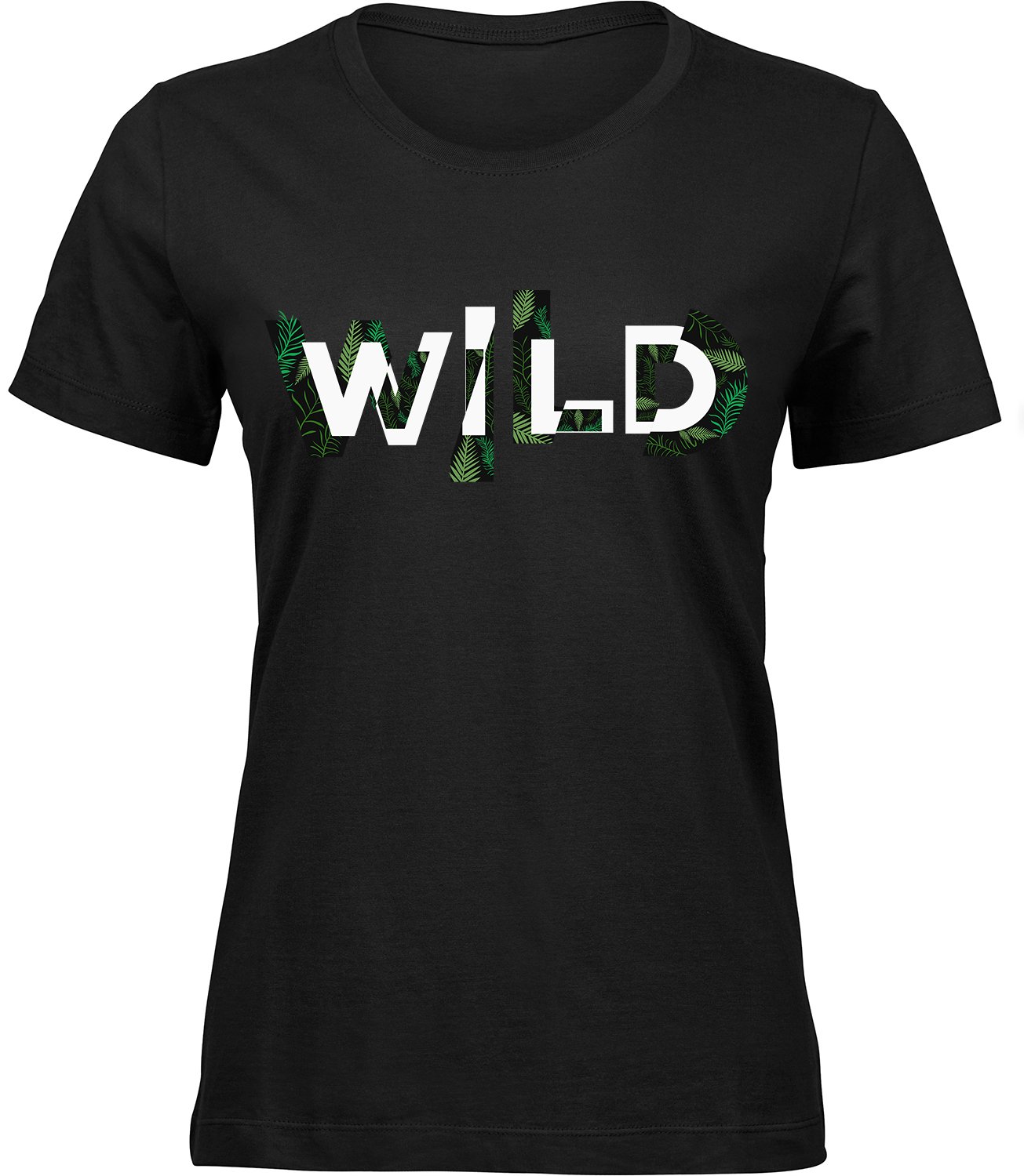 A-336 wb Frauen Schwarz T-shirt WILDE NATUR