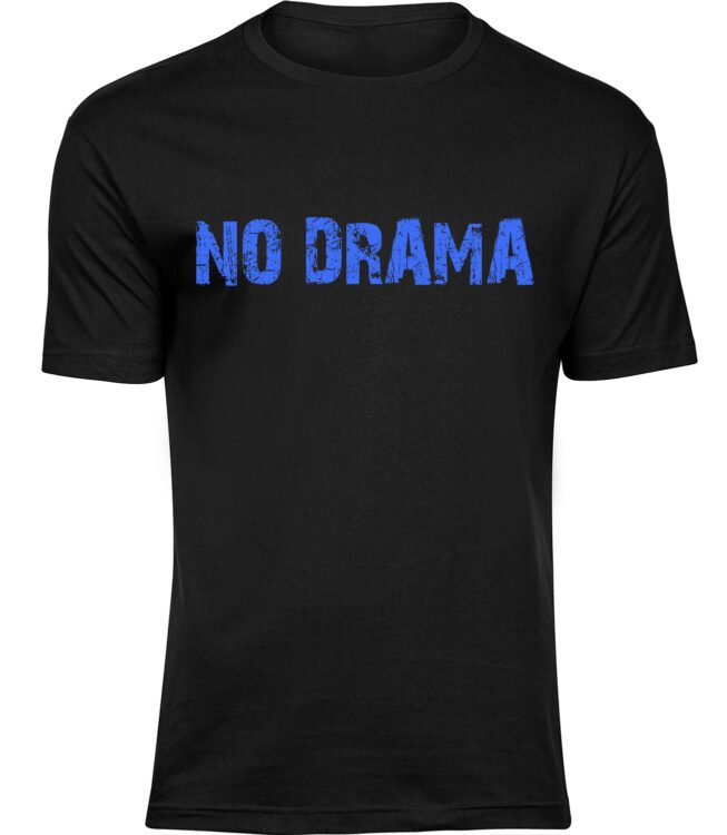 Herren Männer Schwarz T-shirt NO DRAMA