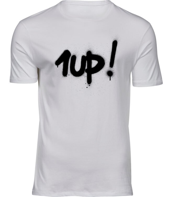 Herren Männer Weiss T-shirt 1UP GRAFFITI