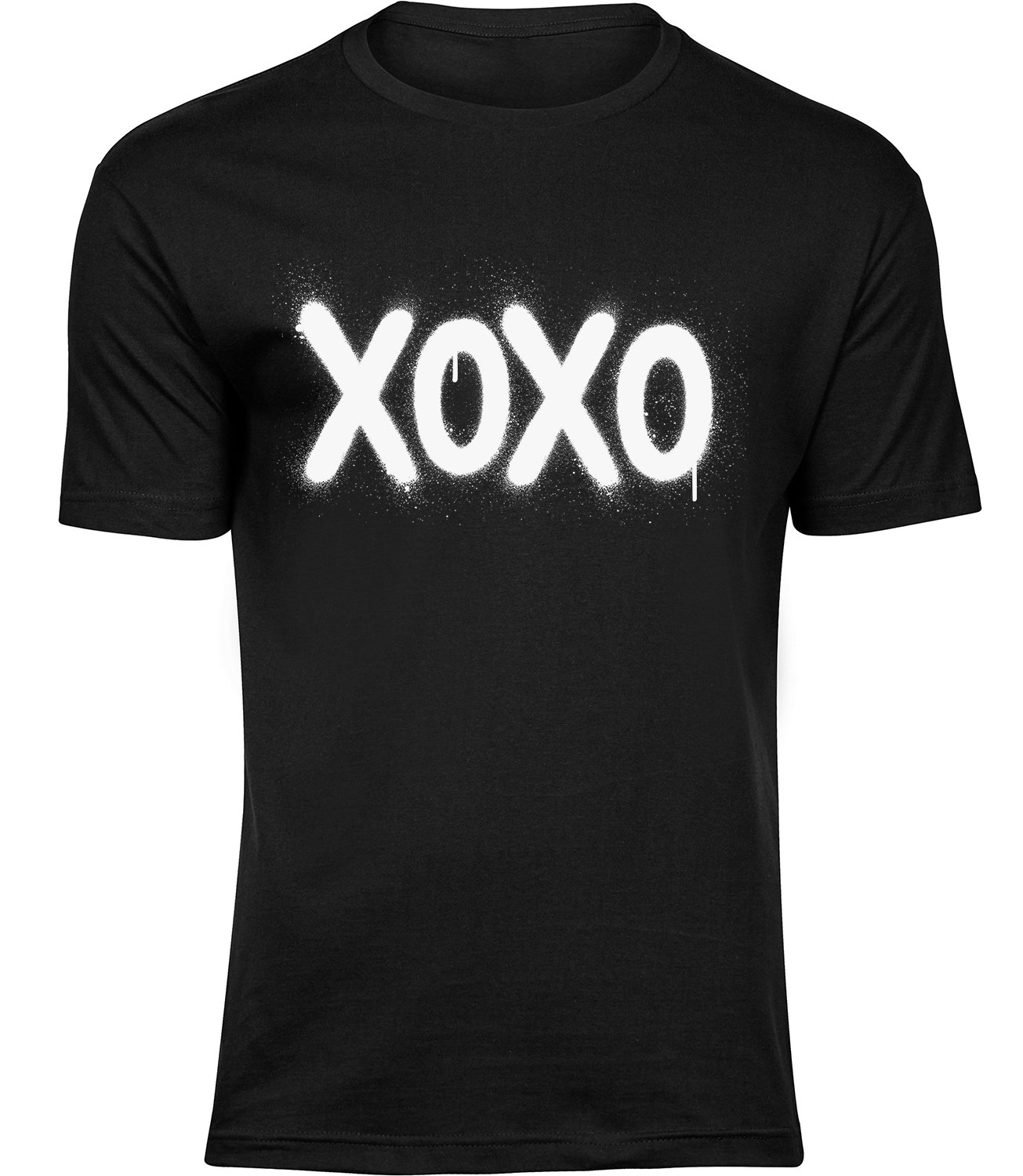 A-346 mb Herren Männer Schwarz T-shirt XOXO GRAFFITI