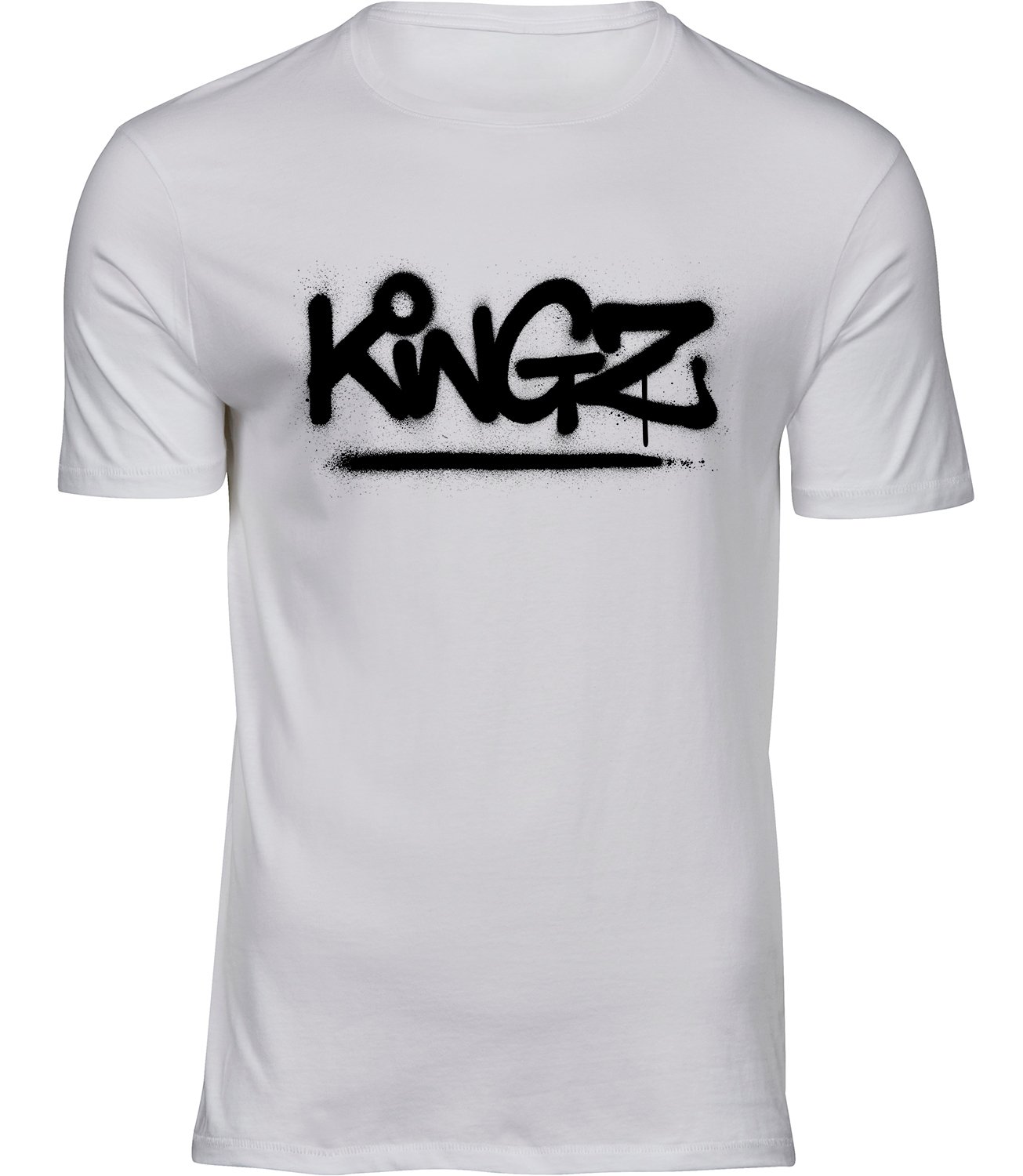 A-351 mw Herren Männer Weiss T-shirt KINGZ GRAFFITI
