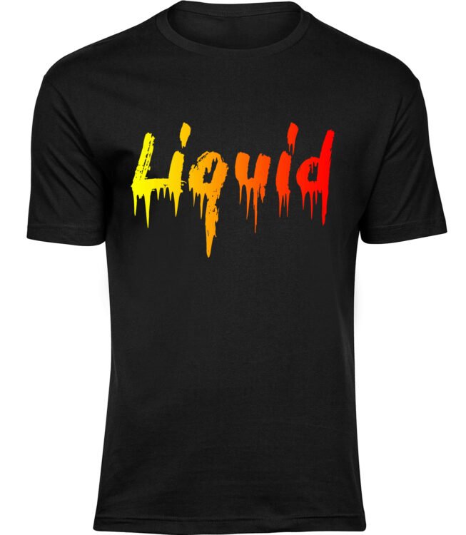 Herren Männer Schwarz T-shirt LIQUID EFFECT