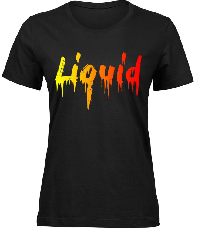Frauen Schwarz T-shirt LIQUID EFFECT