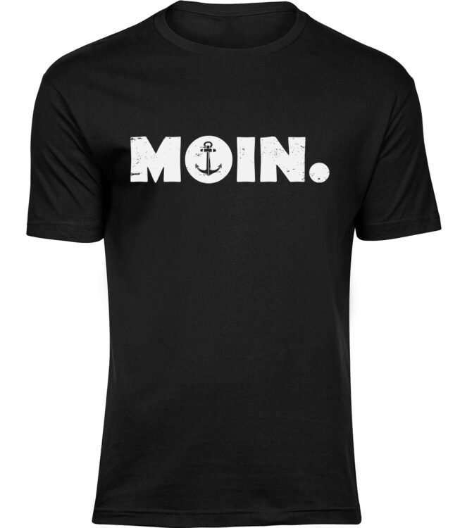 Herren Männer Schwarz T-shirt MOIN