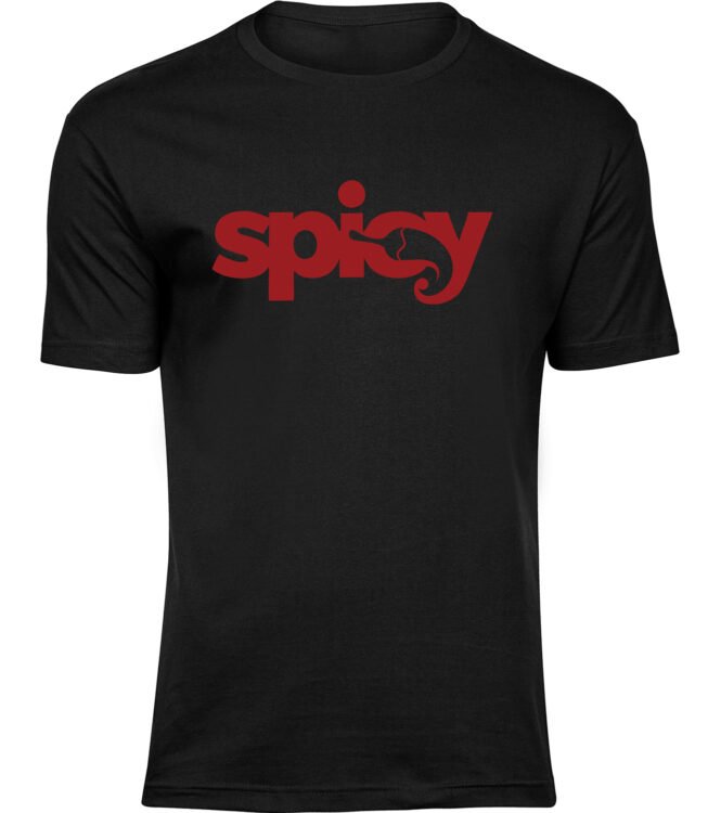 Herren Männer Schwarz T-shirt SPICY PEPPER