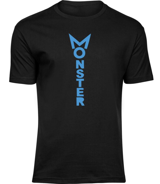 Herren Männer Schwarz T-shirt MONSTER SCHRIFTZUG
