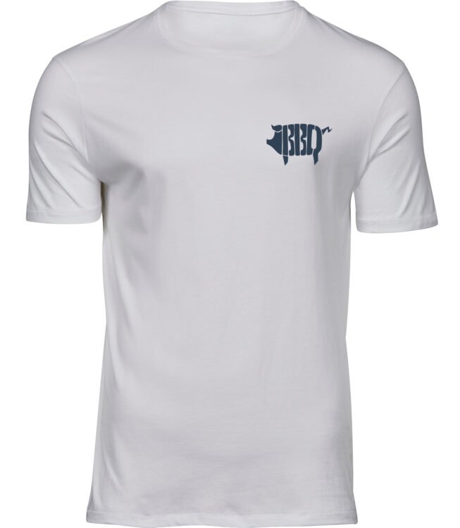 Herren Männer Weiss T-shirt BBQ SCHRIFTBILD