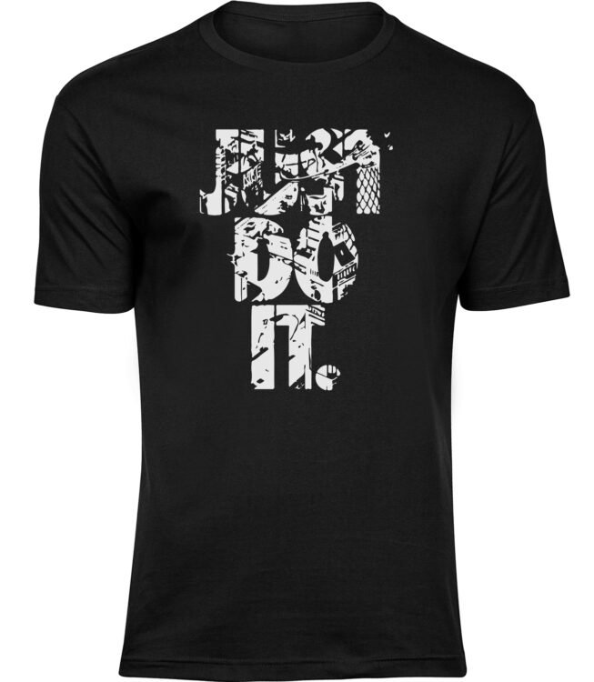 Herren Männer Schwarz T-shirt JUST DO IT.
