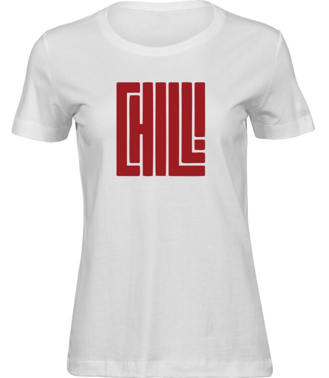 Frauen Weiss T-shirt CHILI SCHRIFTBILD
