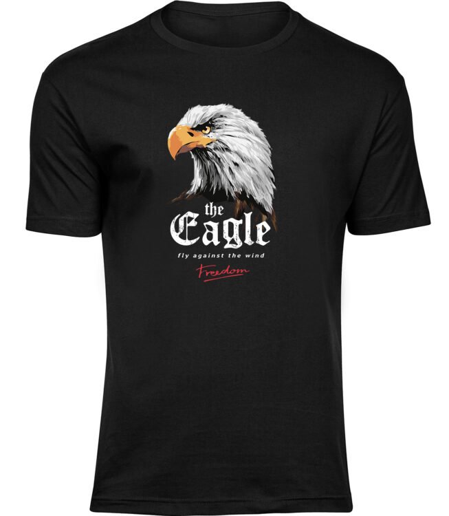 Herren Männer Schwarz T-shirt ADLER FREIHEIT