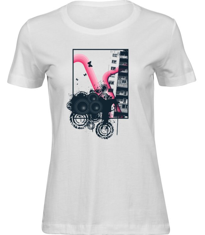 Frauen Weiss T-shirt STADTKLÄNGE