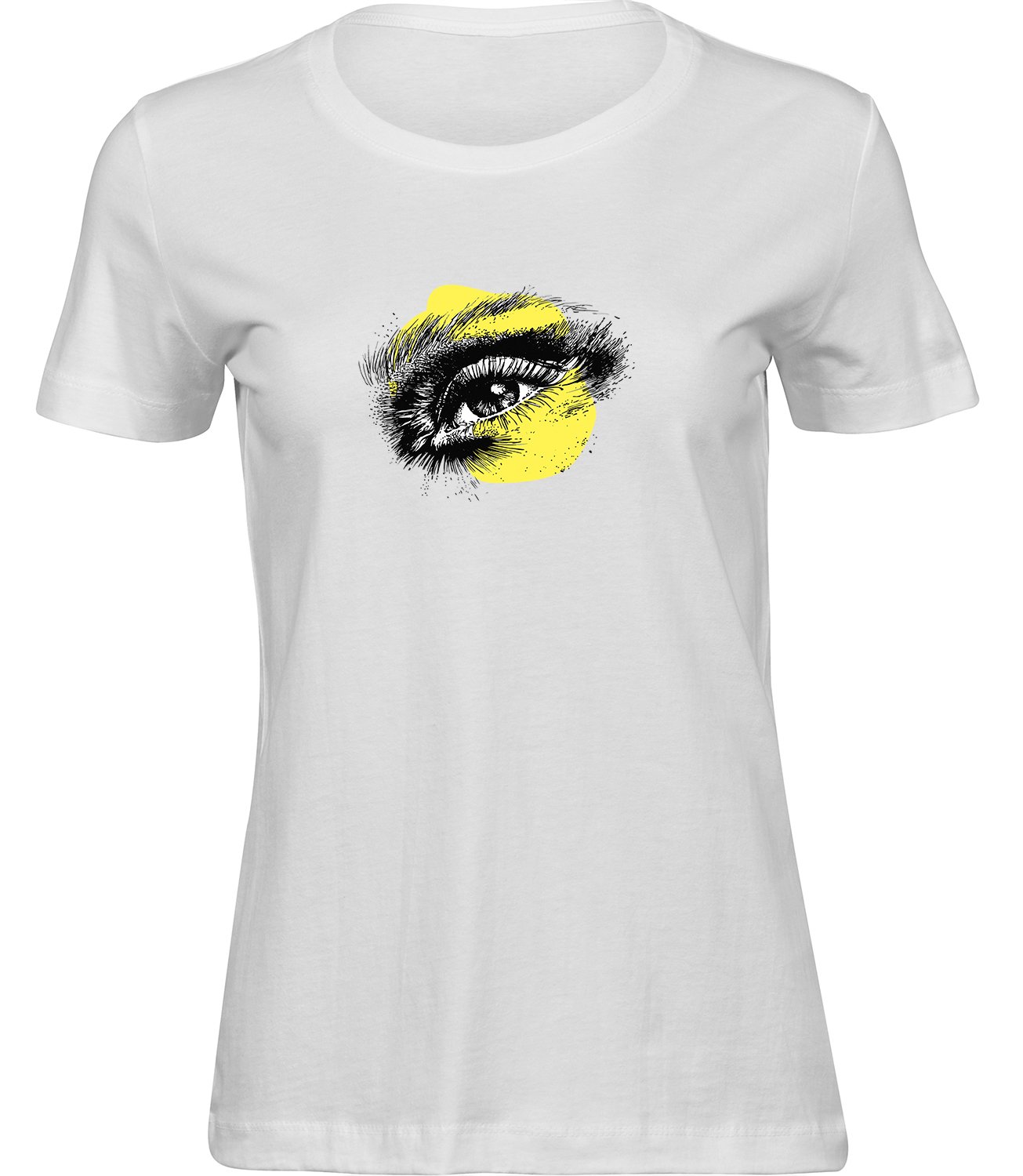 B-259 ww Frauen Weiss T-shirt AUGENMOTIV