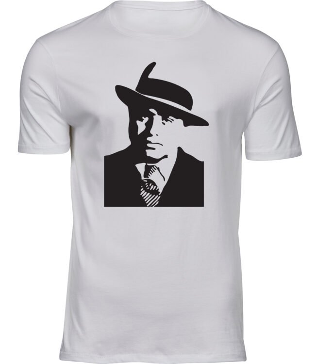 Herren Männer Weiss T-shirt BERÜHMTER GANGSTER