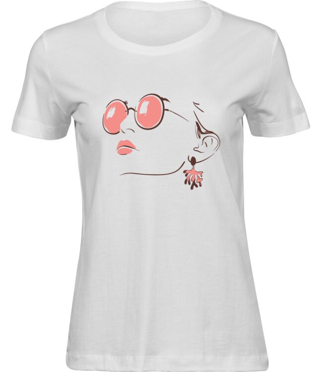 Frauen Weiss T-shirt ROSA BRILLE
