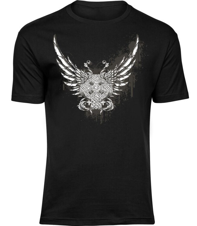 Herren Männer Schwarz T-shirt GLAUBENS-FLÜGEL