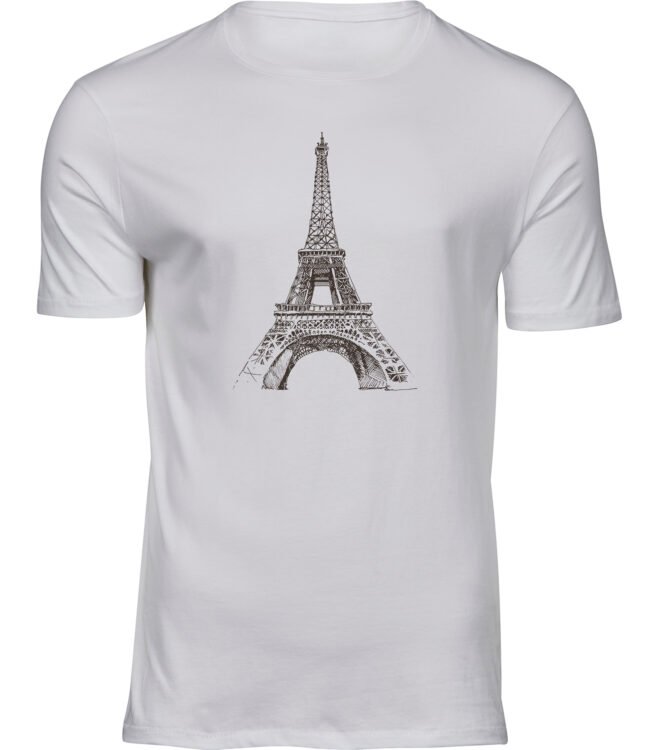 Herren Männer Weiss T-shirt GROSSER EIFFELTURM