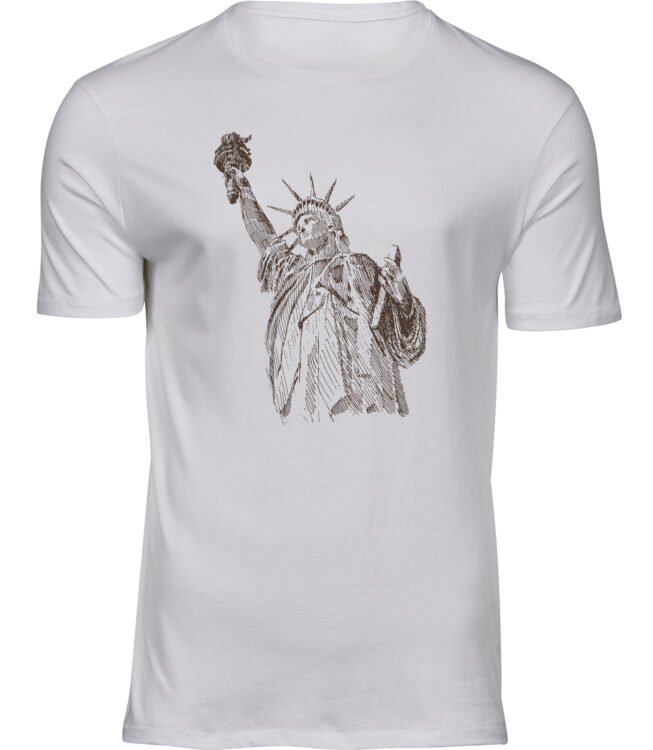 Herren Männer Weiss T-shirt GROSSER FREIHEITSSTATUE