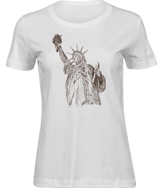 Frauen Weiss T-shirt GROSSER FREIHEITSSTATUE