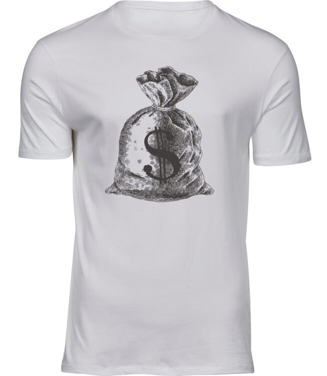 Herren Männer Weiss T-shirt GELDTASCHE