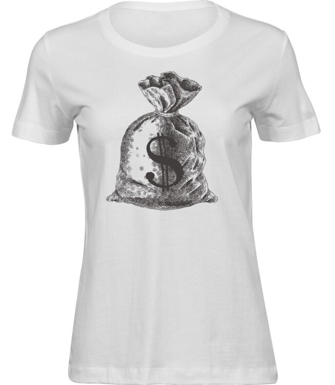 Frauen Weiss T-shirt GELDTASCHE