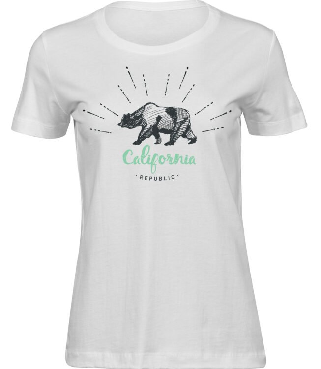 Frauen Weiss T-shirt CALIFORNIA REPUBLIC