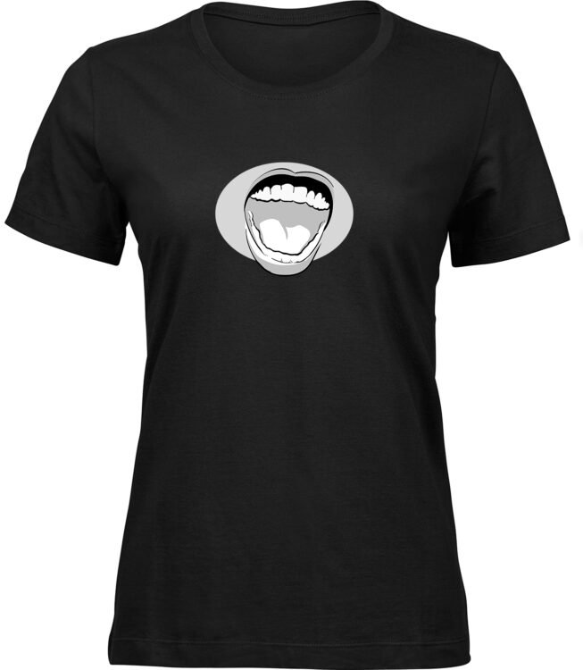 Frauen Schwarz T-shirt LAUTER MUND
