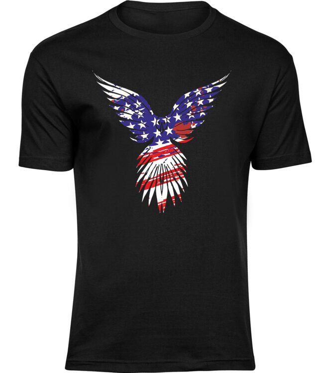 Herren Männer Schwarz T-shirt STERNEN ADLER