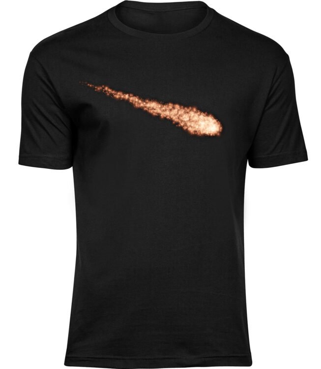Herren Männer Schwarz T-shirt FALLENDE METEOR
