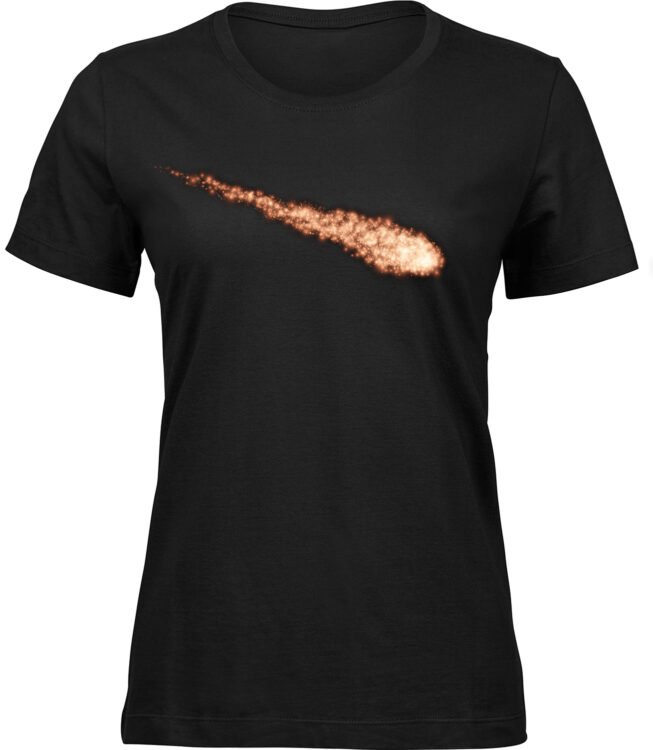 Frauen Schwarz T-shirt FALLENDE METEOR