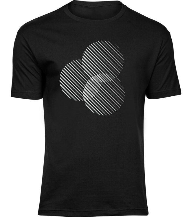 Herren Männer Schwarz T-shirt DREI FORMEN