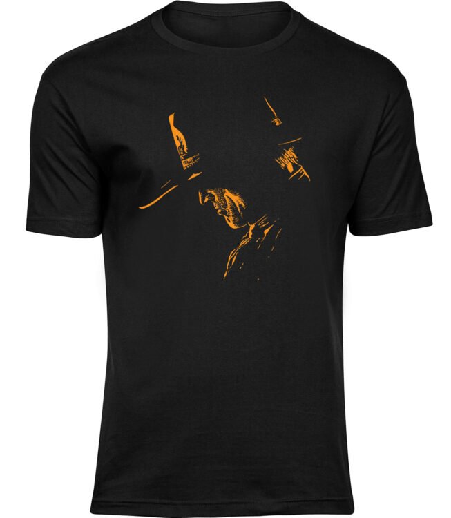Herren Männer Schwarz T-shirt COWBOY-PROFIL