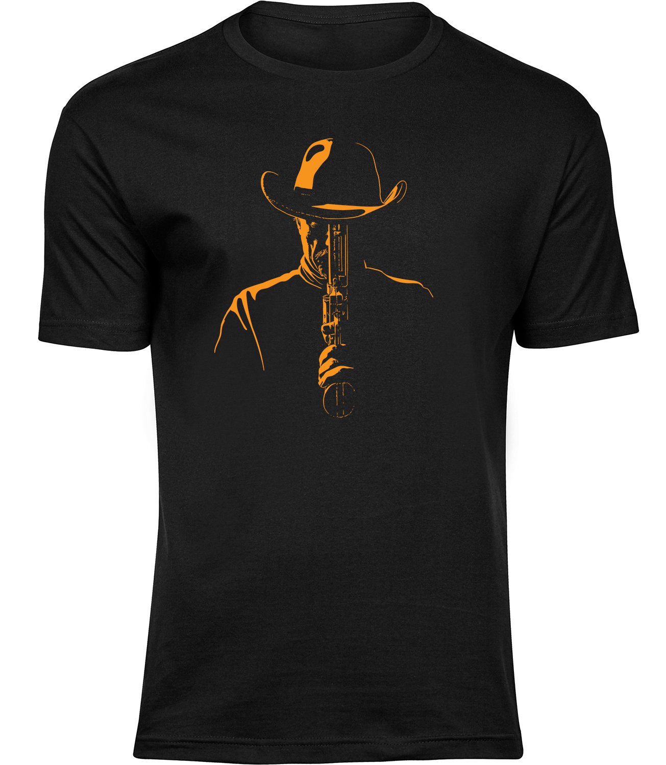 B-360 mb Herren Männer Schwarz T-shirt COWBOY-PISTOLE
