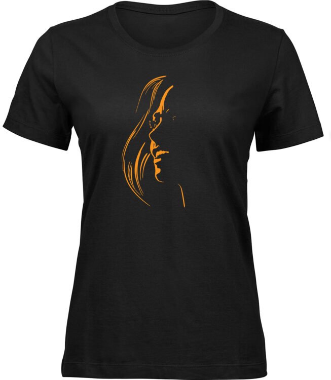 Frauen Schwarz T-shirt GLÜCKSMOMENT
