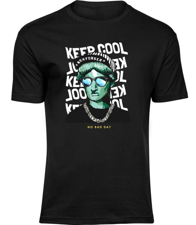 Herren Männer Schwarz T-shirt COOL DAYS