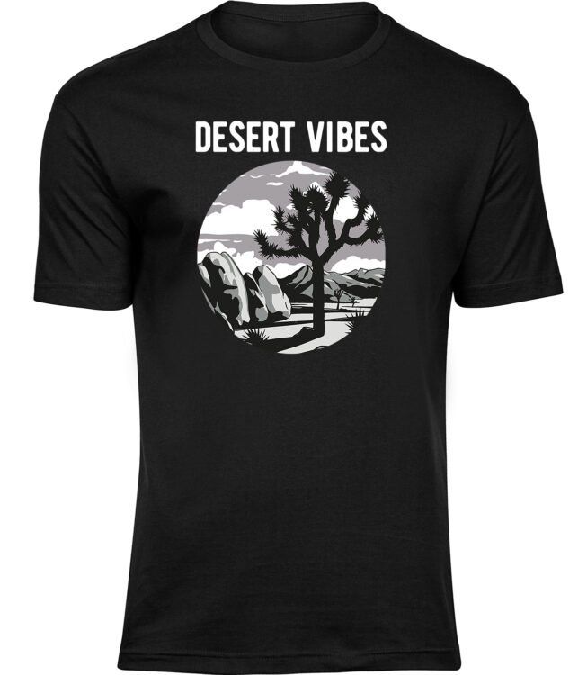 Herren Männer Schwarz T-shirt DESERT VIBES
