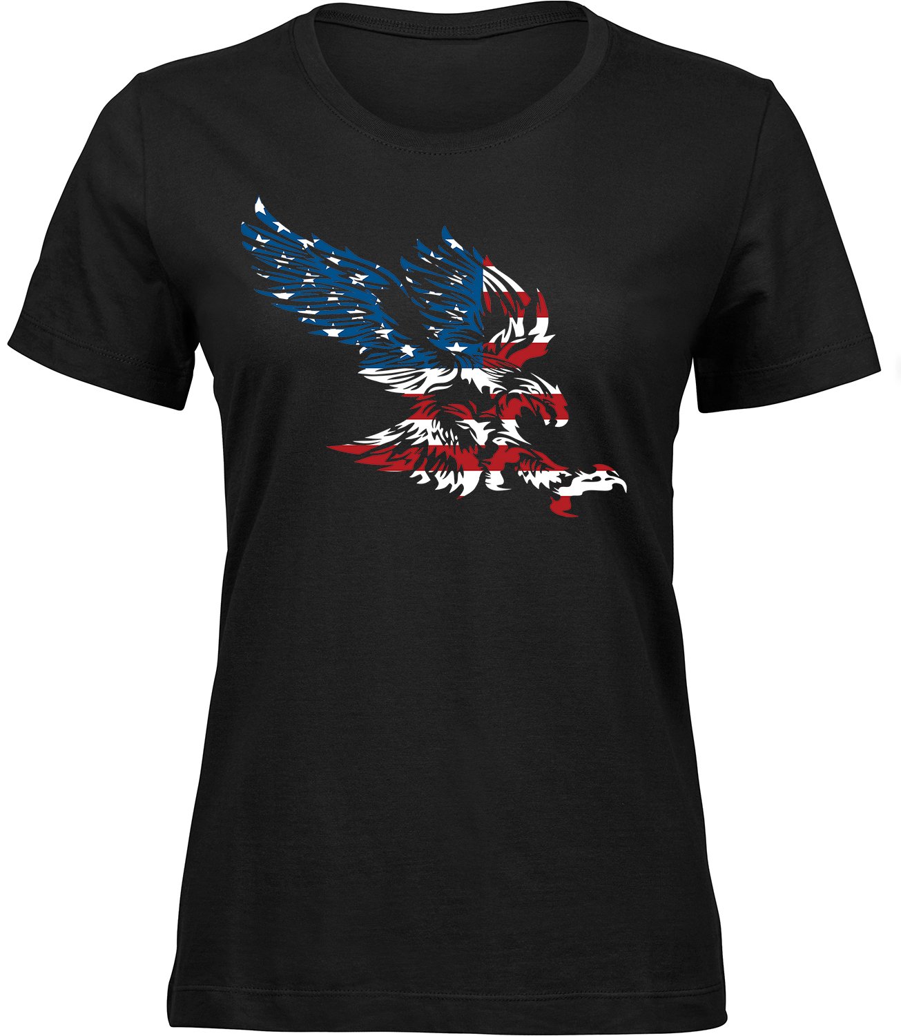 B-390 wb Frauen Schwarz T-shirt AMERIKANISCHER ADLER
