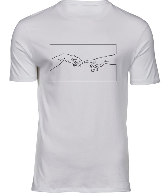 Herren Männer Weiss T-shirt ERSCHAFFUNG ADAMS