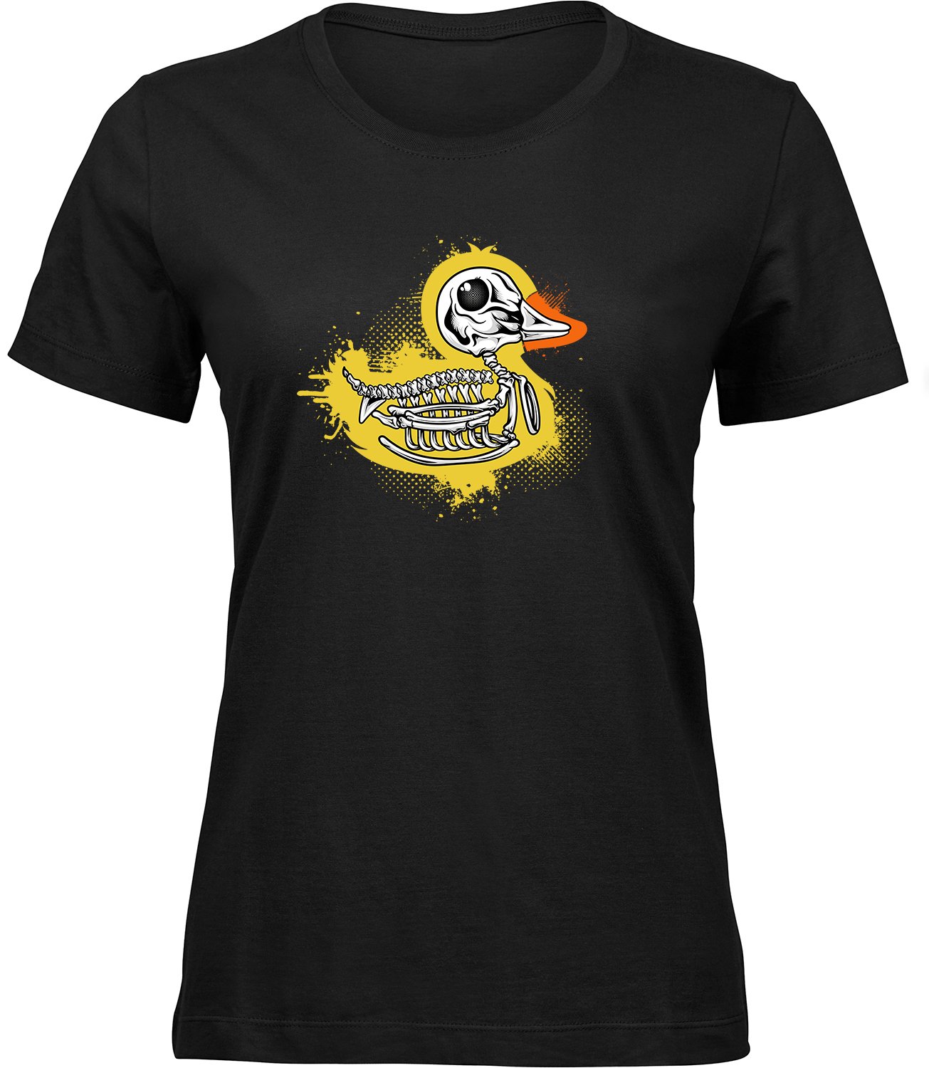 B-408 wb Frauen Schwarz T-shirt ENTENSKELETT