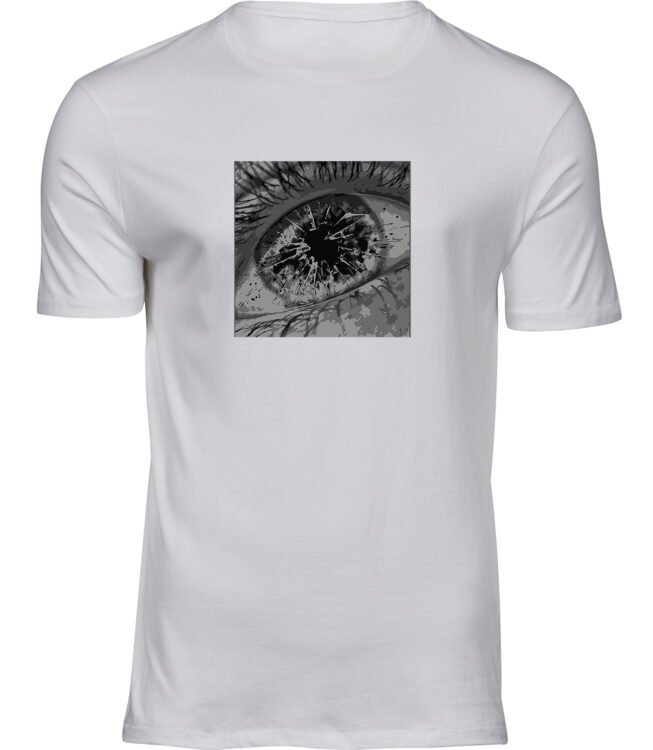 Herren Männer Weiss T-shirt GEBROCHENE AUGEN