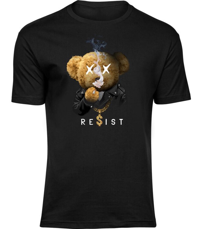 Herren Männer Schwarz T-shirt RESIST $