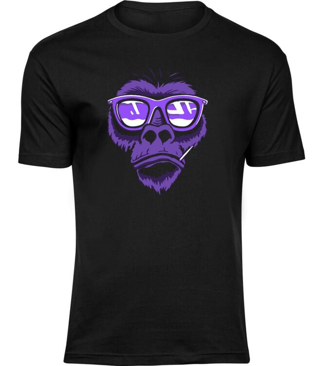 Herren Männer Schwarz T-shirt ERNSTER GORILLA