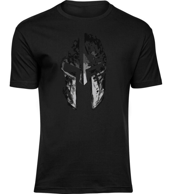 Herren Männer Schwarz T-shirt SPARTAN HELM