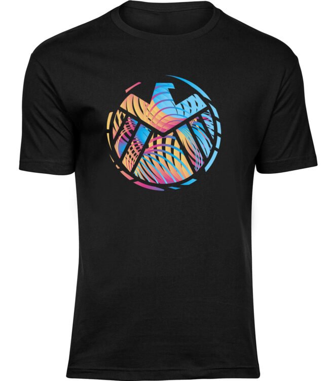 Herren Männer Schwarz T-shirt WUNDER SHIELD