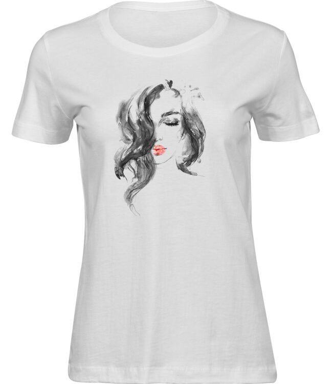 Frauen Weiss T-shirt AQUARELLFRAU