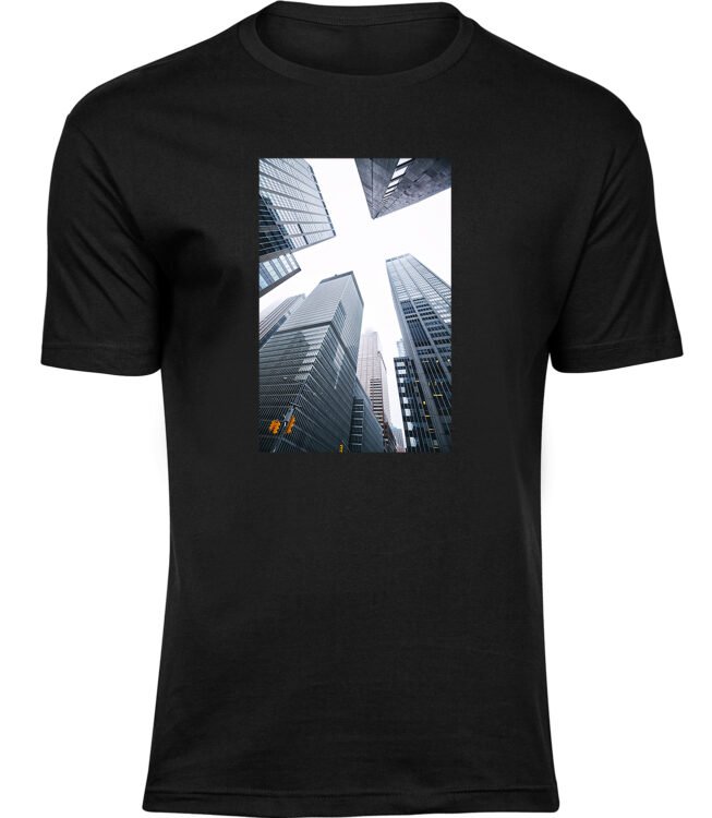 Herren Männer Schwarz T-shirt STADTHÖHEN