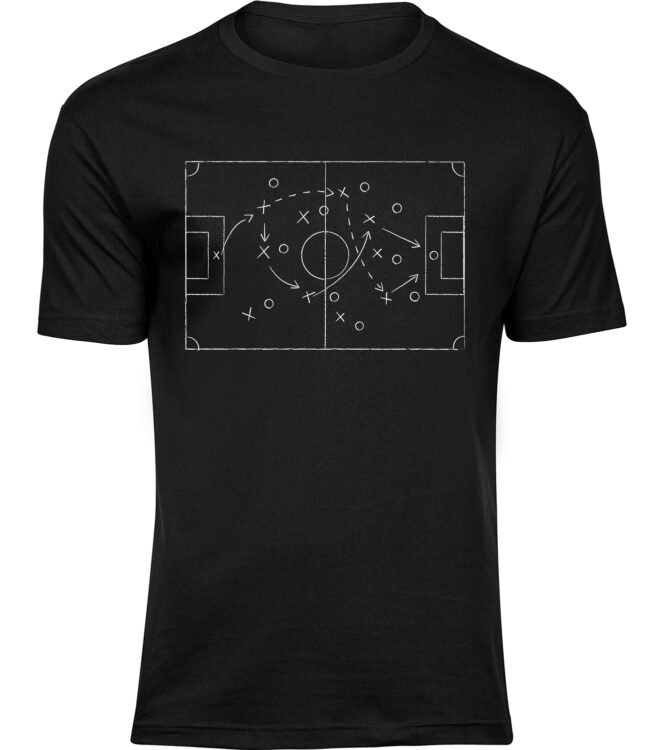 Herren Männer Schwarz T-shirt FUSSBALL TAKTIK