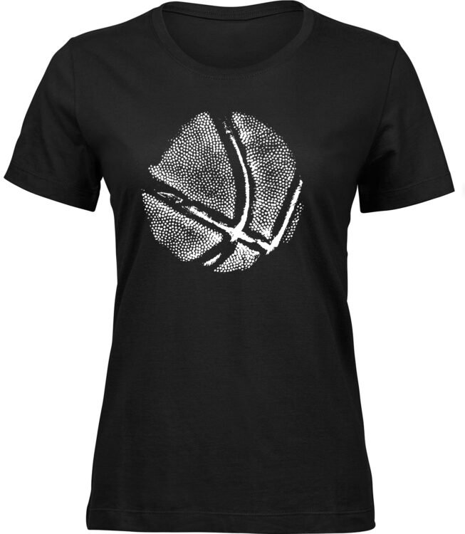 Frauen Schwarz T-shirt BASKETBALL ABDRUCK
