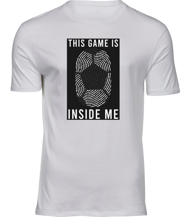 Herren Männer Weiss T-shirt FUSSBALL ZEICHEN