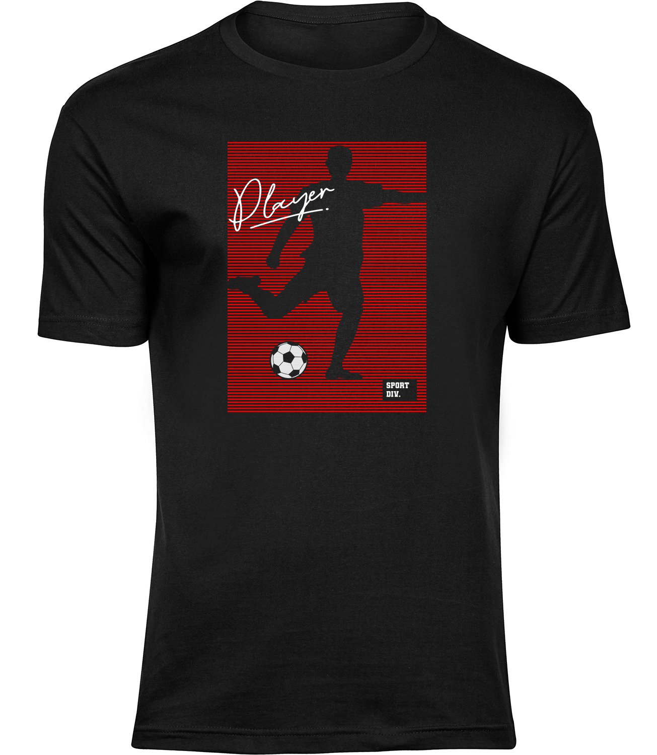D-190 mb Herren Männer Schwarz T-shirt FUSSBALLSPIELER